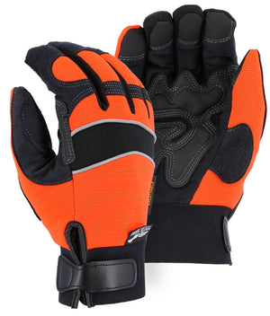 Majestic Glove 2145HOH Hi-Visibility Orange Winter Lined, Mechanics Style Glove (1 Pair) - BHP Safety Products