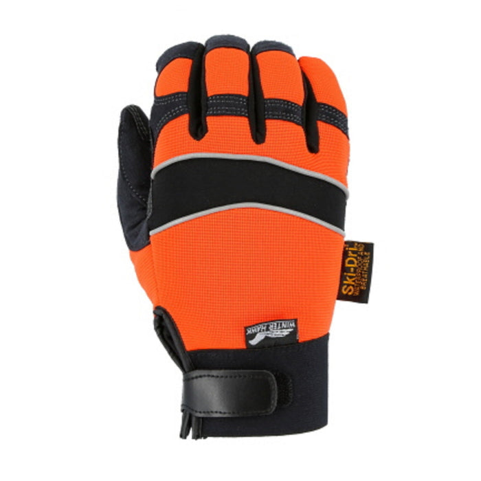 Majestic Glove 2145HOH Hi-Visibility Orange Winter Lined, Mechanics Style Glove (1 Pair) - BHP Safety Products