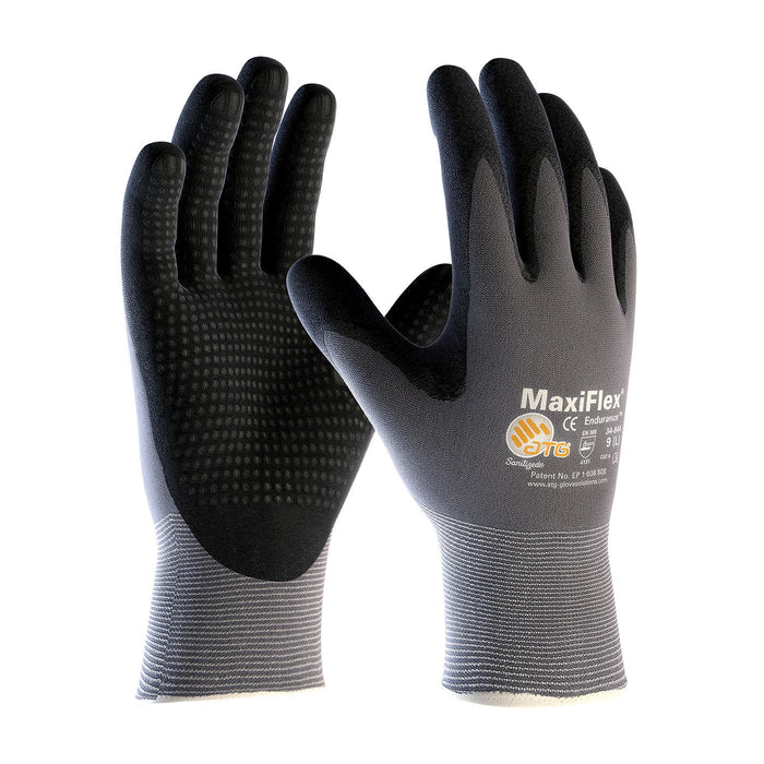 MaxiFlex Endurance Seamless Knit Nylon Glove with Nitrile Coated MicroFoam Grip on Palm & Fingers - Micro Dot Palm, 34-844, 1 Pair - BHP Safety Products