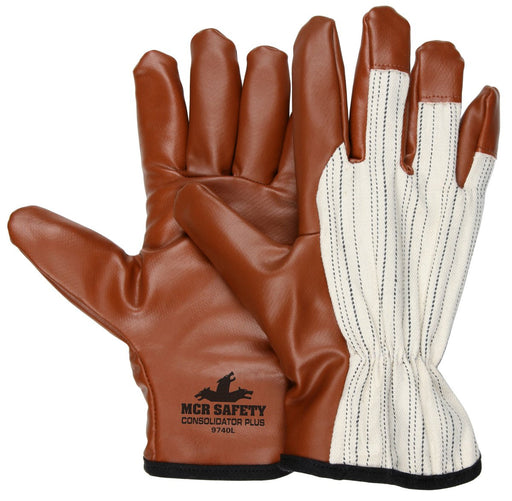 MCR 9740 Consolidator Plus Driver Gloves - Nitrile Coated Palm - Striped Canvas Back - Size Large - 12 Pair - BHP Safety Products