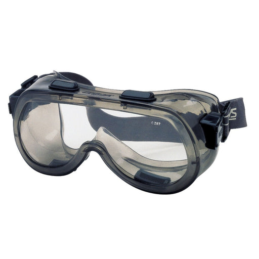 MCR Crews 2410 Safety Goggle, Indirect Vent, Rubber Strap, Smoke Frame and Clear Anti-Fog Lens - BHP Safety Products