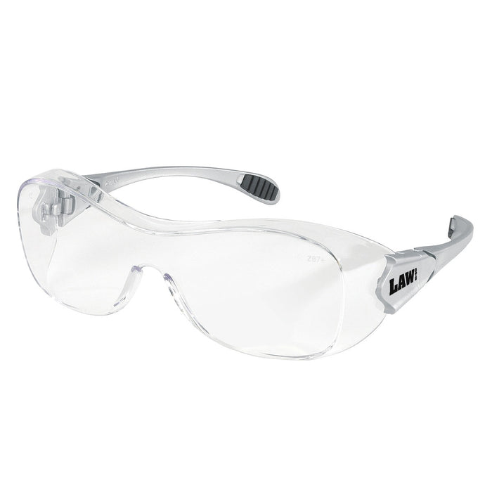 MCR Crews Law OTG (Over the Glass) Frame Safety Glasses, Clear Anti-Fog Lens, OG110AF - BHP Safety Products