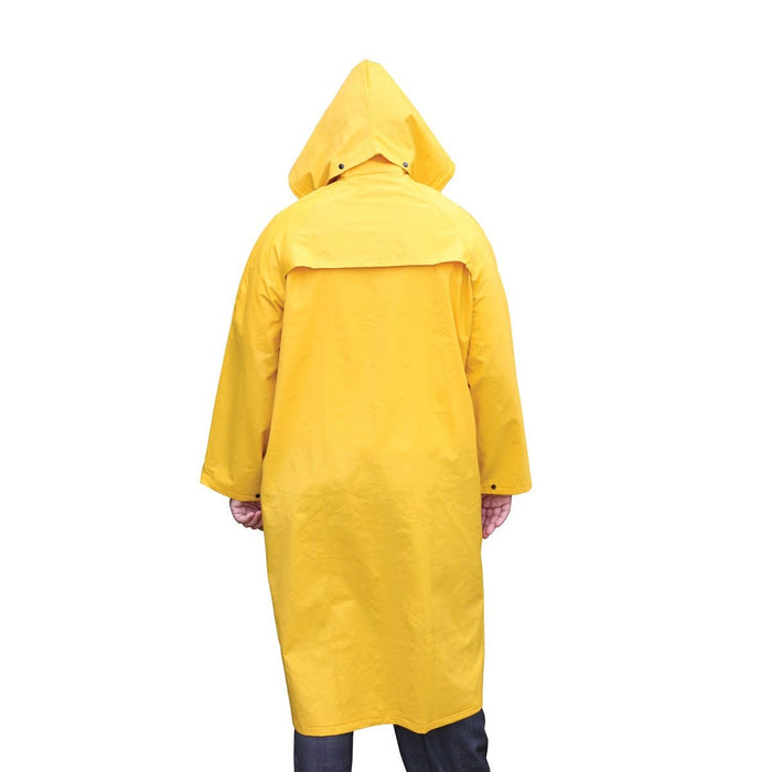 MCR Safety 200C Classic Series .35mm PVC / Polyester Rainwear Knee Length Rain Coat with Detachable Hood - BHP Safety Products