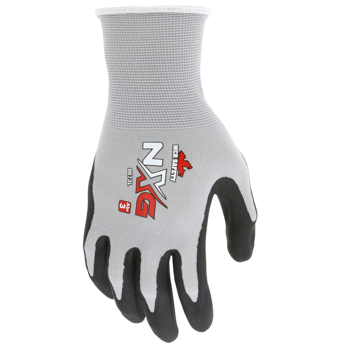 MCR Safety NXG Work Gloves, 13 Gauge Gray Nylon, Black Nitrile Foam Coated Palm - BHP Safety Products