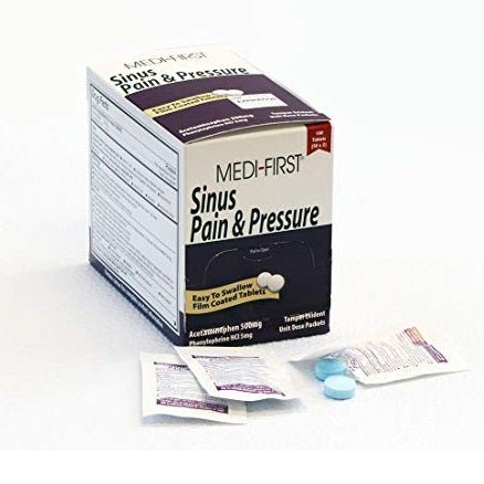 Medi-First Sinus Pain and Pressure for Congestion and Headache Relief, 250 Tablets - BHP Safety Products