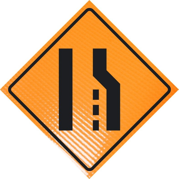 "MERGE LEFT" (Symbol) Non-Reflective, Vinyl Roll-Up Sign, 48 x 48 - BHP Safety Products