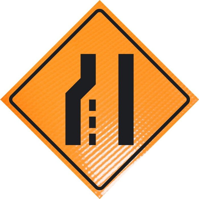 "MERGE RIGHT" (Symbol) Non-Reflective, Vinyl Roll-Up Sign, 48 x 48 - BHP Safety Products