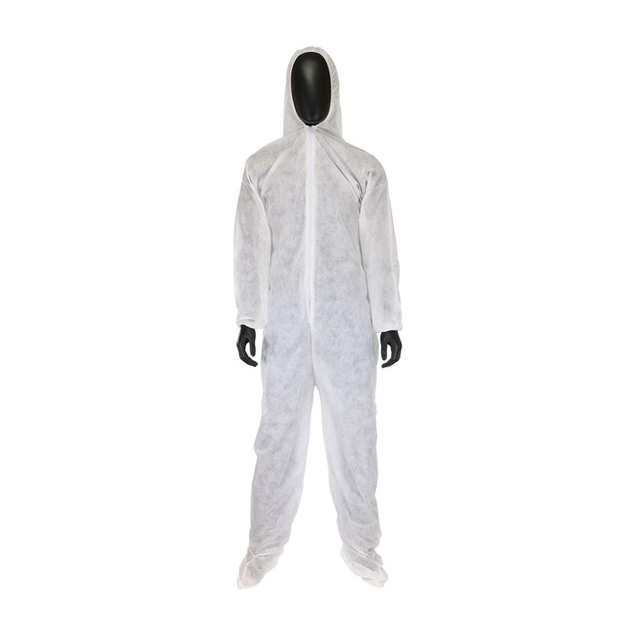 Microporous Coverall with Hood, Boot and Elastic Wrists, Size XL, Case of 25 - BHP Safety Products