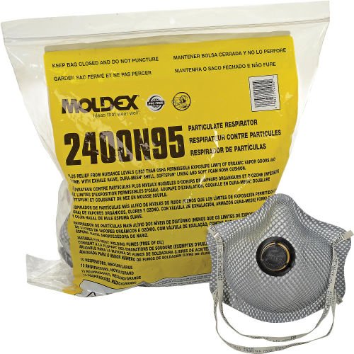 Moldex 2400N95 Particulate Respirator With Exhale Valve, Plus Relief From Organic Vapors 10 Count/Bag - BHP Safety Products