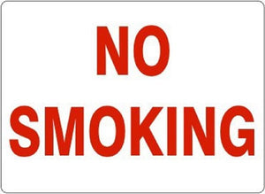 "NO SMOKING" - Safety Sign, Rigid Plastic, 10"x14" - BHP Safety Products