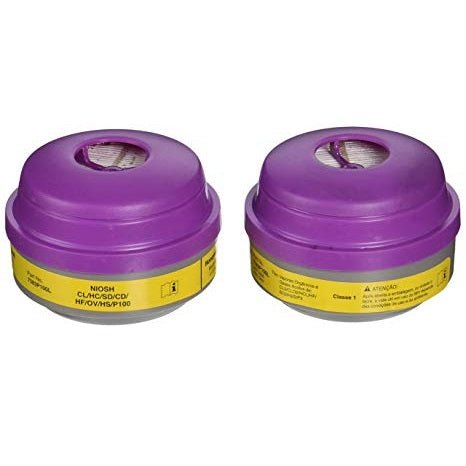 North 7583P100L Organic Vapor/Acid Gas Cartridge and P100 Filter (1 Pair) - BHP Safety Products