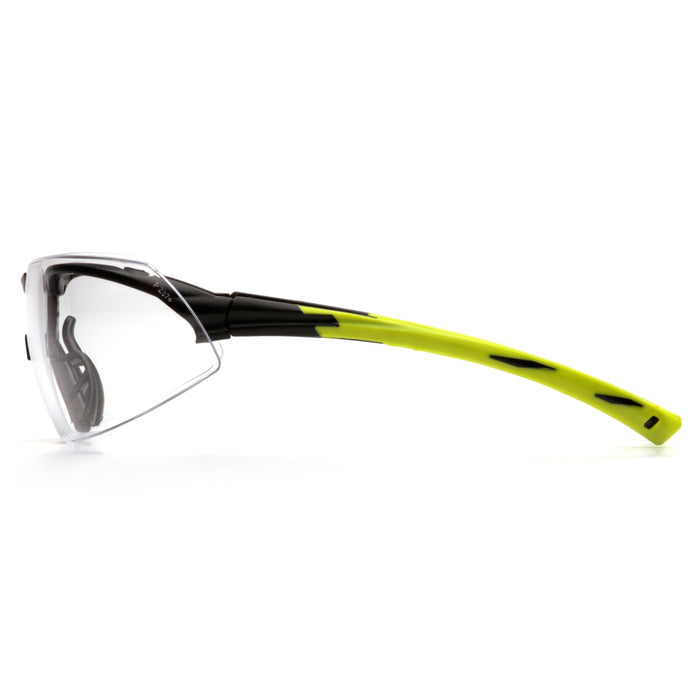 Onix SGR4910ST Clear H2X Anti-Fog Lens with Black/Hi-Vis Green Frame (1 Pair) - BHP Safety Products