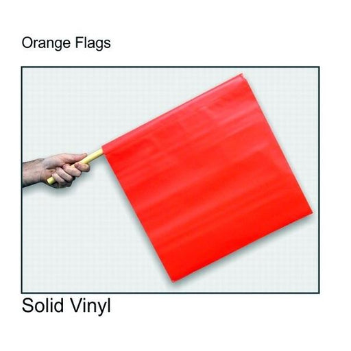 Orange Vinyl Warning Flag, 24 x 24, with 36" Dowel - BHP Safety Products