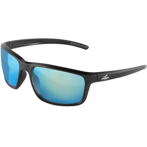 Ice Blue Mirror Polarized Sunglasses with Matte Black Frame