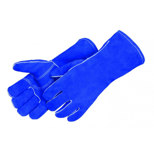 Premium Select Shoulder Leather 14 Inch Welding Glove with Kevlar Sewn Thread, Blue - BHP Safety Products