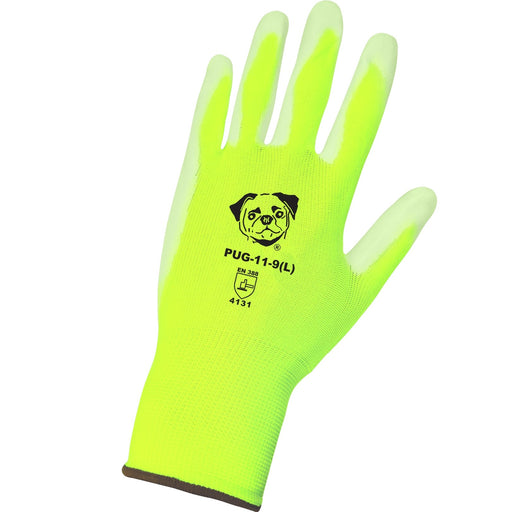 PUG-11 Hi-Vis Lightweight Seamless General Purpose Polyurethane Coated Work Gloves - BHP Safety Products