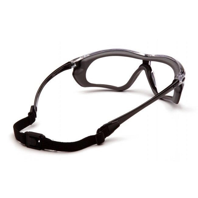 Pyramex Crossovr Safety Glasses, Clear Anti-Fog Lens with Rubber Gasket and Adjustable Strap, SBG10610DT - BHP Safety Products