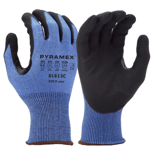 Pyramex GL613C, ANSI A4 Cut Resistant Micro-Foam, Nitrile Coated Work Gloves, 1 Pair - BHP Safety Products