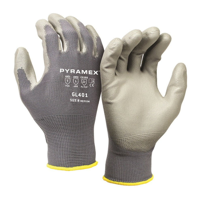 Pyramex PU Polyurethane Coated Work Gloves GL401 (12 Pair) - BHP Safety Products