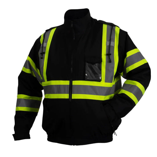 Pyramex RJ3711 Type O Class 1 Waterproof Bomber Jacket - Quilted Built -In Liner - Black - BHP Safety Products