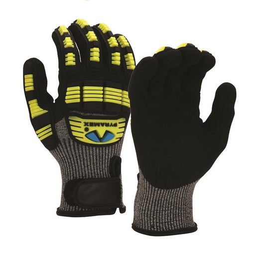 Pyramex Sandy Nitrile Coated Impact/Cut Resistant Work Gloves GL610C (12 Pair) - BHP Safety Products