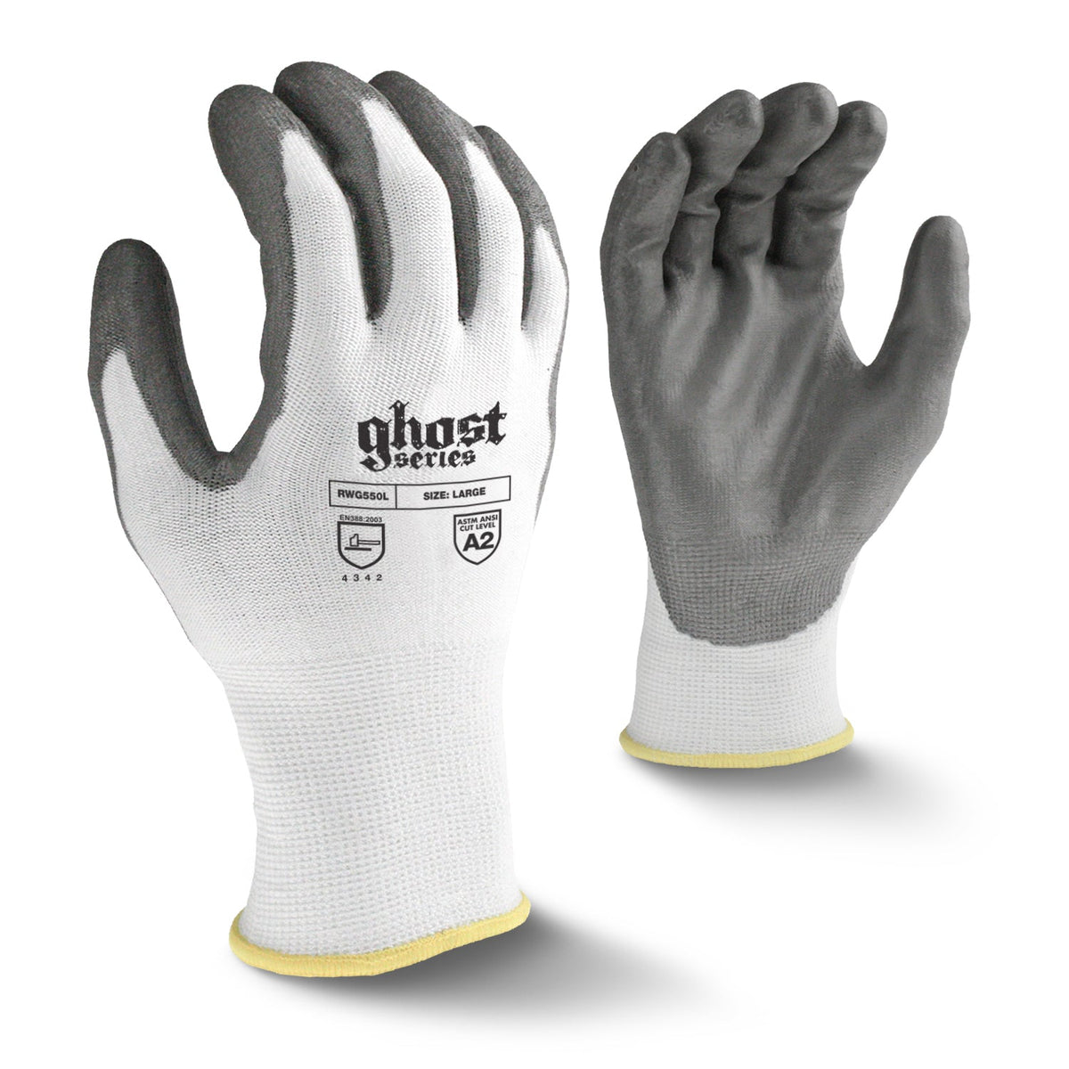 Radians RWG550 Ghost Series ANSI Cut Protection Level A2 Work Glove ...