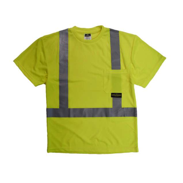 Radians ST11 Class 2 High Visibility Lime / Green Safety T-Shirt with Max-Dri Moisture Wicking Birdseye Mesh - BHP Safety Products
