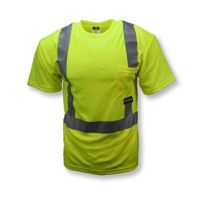 Radians ST11 Class 2 High Visibility Lime / Green Safety T-Shirt with Max-Dri Moisture Wicking Birdseye Mesh - BHP Safety Products