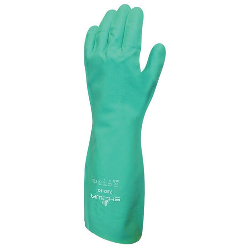 Showa 730 Cotton Flock Lined Chemical Resistant, Nitrile Gloves - BHP Safety Products