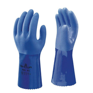 Showa Atlas 660 Triple Dipped PVC Coated Work Gloves, Chemical Resistant, Blue - BHP Safety Products
