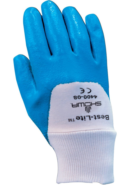 Showa Best-Lite 4400 Work Glove, 3/4 Nitrile Coating Over Cotton Jersey Liner, Size XL (12 Pair) - BHP Safety Products