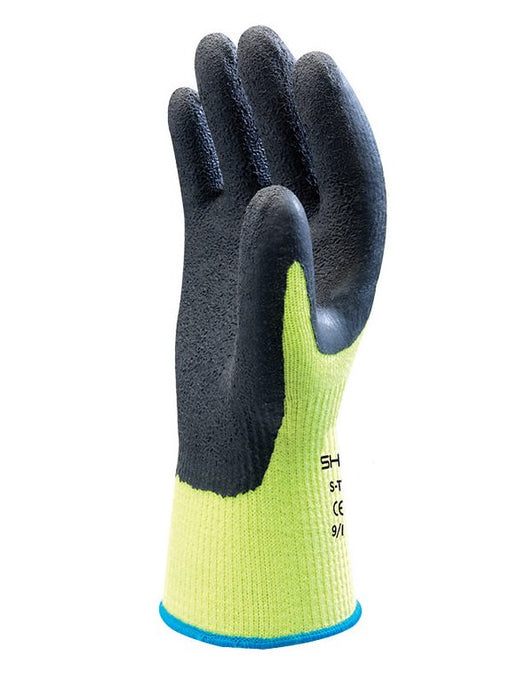 Showa S-TEX 300 Rubber Palm Dipped Work Gloves with Stainless Steel Kevlar Liner, ANSI A4 Cut Resistant, Hi-Vis - BHP Safety Products