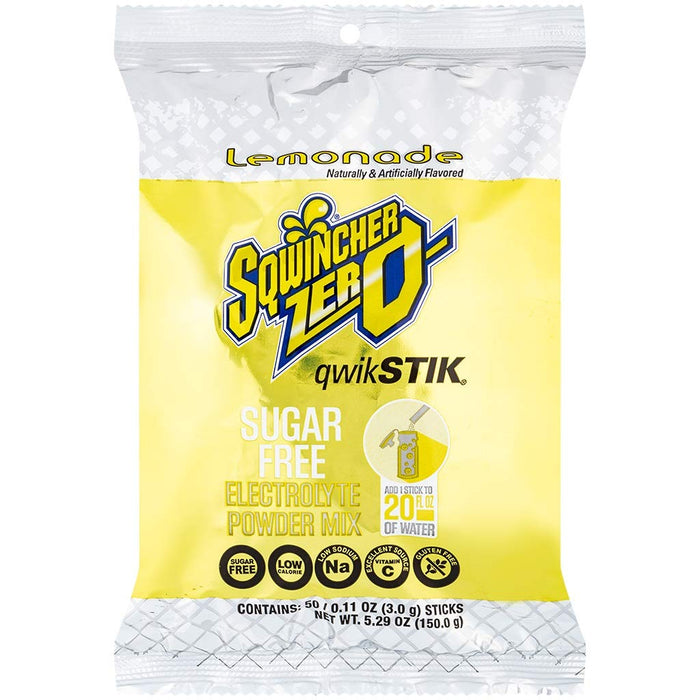 Sqwincher ZERO Powder Qwik Sticks, Zero Calorie, Performance Electrolyte Drink Mix, Sugar Free, 50/Pack - BHP Safety Products