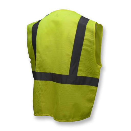SV2 Economy Class 2 Mesh Safety Vest with Velcro Closure, Hi-Vis Lime - BHP Safety Products