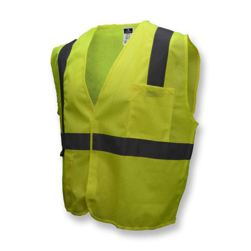 SV2 Economy Class 2 Mesh Safety Vest with Velcro Closure, Hi-Vis Lime - BHP Safety Products