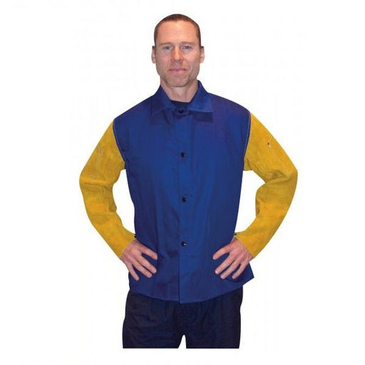 Tillman 9230 Lightweight Cotton, Fire Retardant Welding Jacket With Split Leather Sleeves - BHP Safety Products