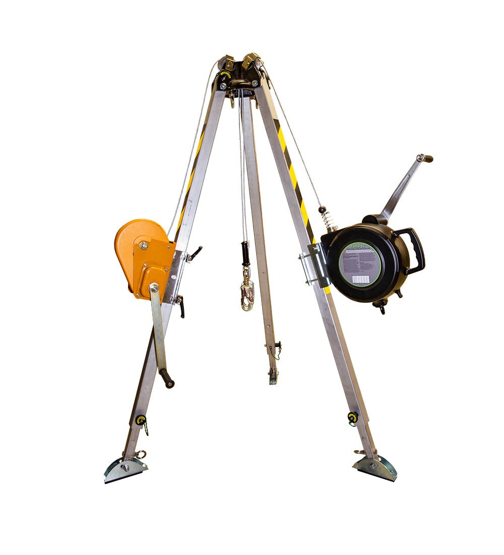 Tripod 3 Way Confined Space System 65' (Includes: Aluminum Tripod, 3-Way Recovery System, Material Winch and Tripod Carry Bag ) - BHP Safety Products