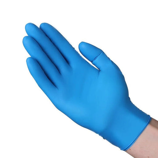 VGuard A18A1 Blue Nitrile Powder Free Exam Gloves, 4 MIL, Chemo Rated (100 Gloves per Box) - BHP Safety Products