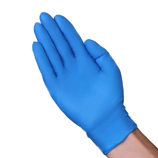 VGuard A1EA2 Blue Nitrile Powder Free Exam Gloves, 6 MIL, Chemo Rated (100 Gloves per Box) - BHP Safety Products