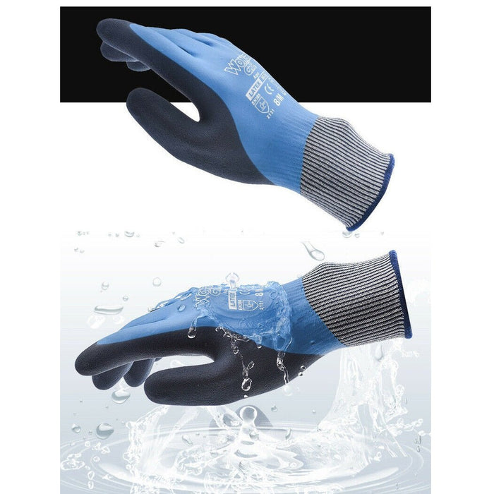 Wonder Grip WG-318 Aqua, 100% Waterproof Work Gloves, Double Dipped Latex - Fully Coated Glove (1 Pair) - BHP Safety Products