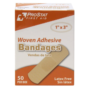 Woven Adhesive Bandage, 1" x 3" 50 Count/Box - BHP Safety Products