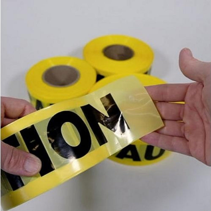 Yellow Caution Barricade Tape 3 Inch x 1000 Feet Roll, Value Grade - BHP Safety Products