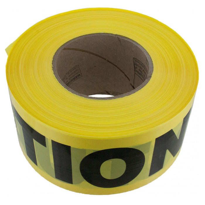 Yellow Caution Barricade Tape 3 Inch x 1000 Feet Roll, Value Grade - BHP Safety Products